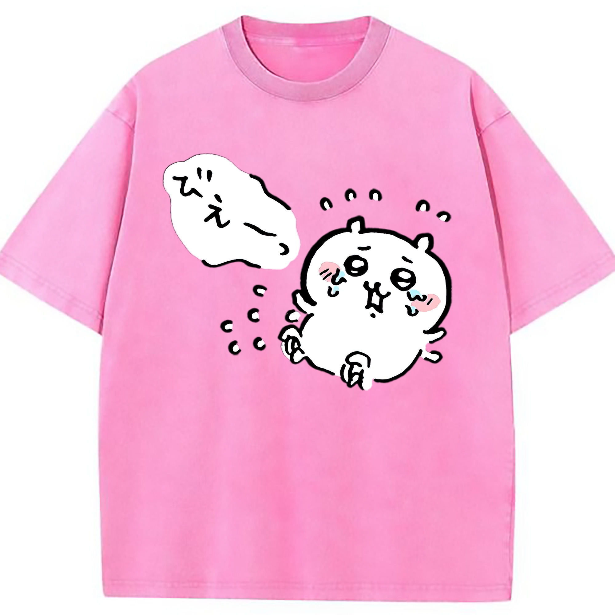 （画像用） ちいかわ ちいかわ Chii-kawa chiikawa 綿100% ヴィンテージ風 半袖Tシャツ（フロントプリント）
